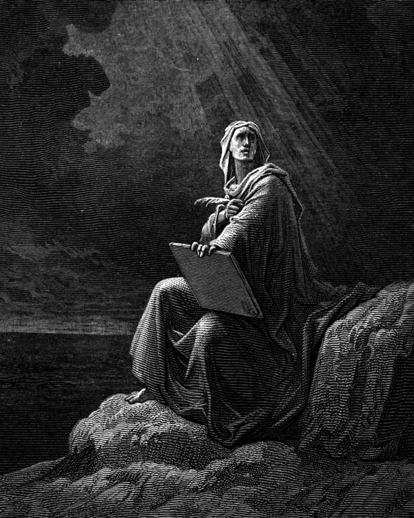 Gravura de Gustave Doré: São João em Patmos recebendo a revelação