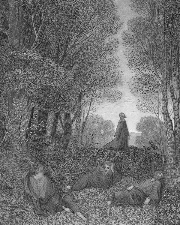 Gravura de Gustave Doré: Jesus orando no jardim do Getsêmani
